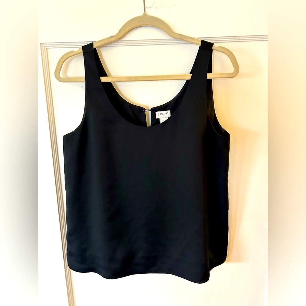 J. Crew Black Shell Style Lined Tank Top